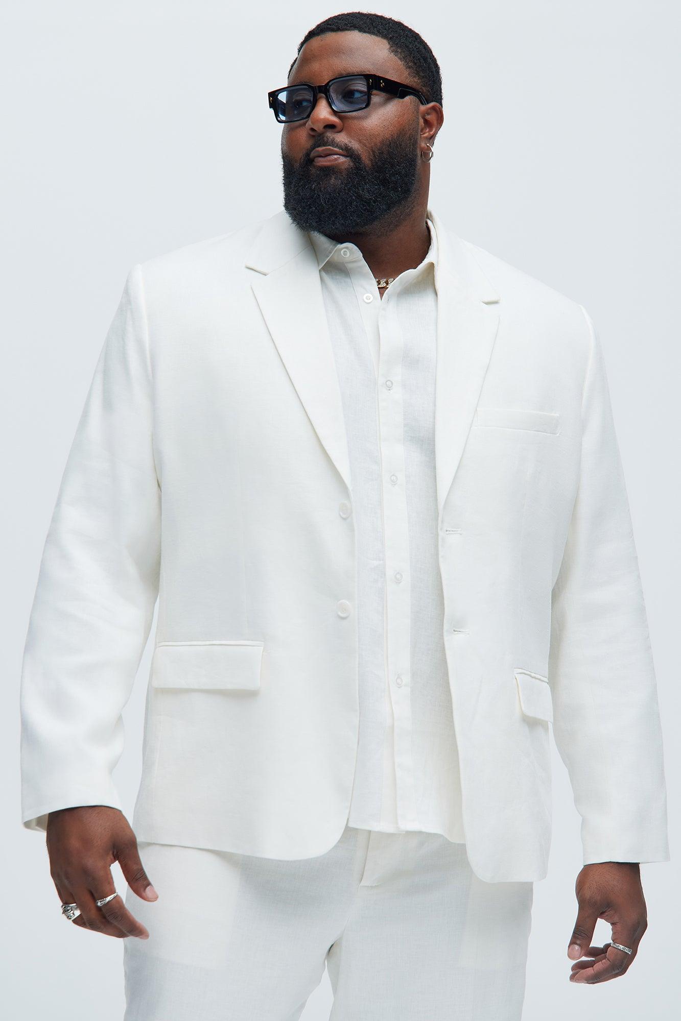 Bahamas Linen Suit Jacket - White Product Image