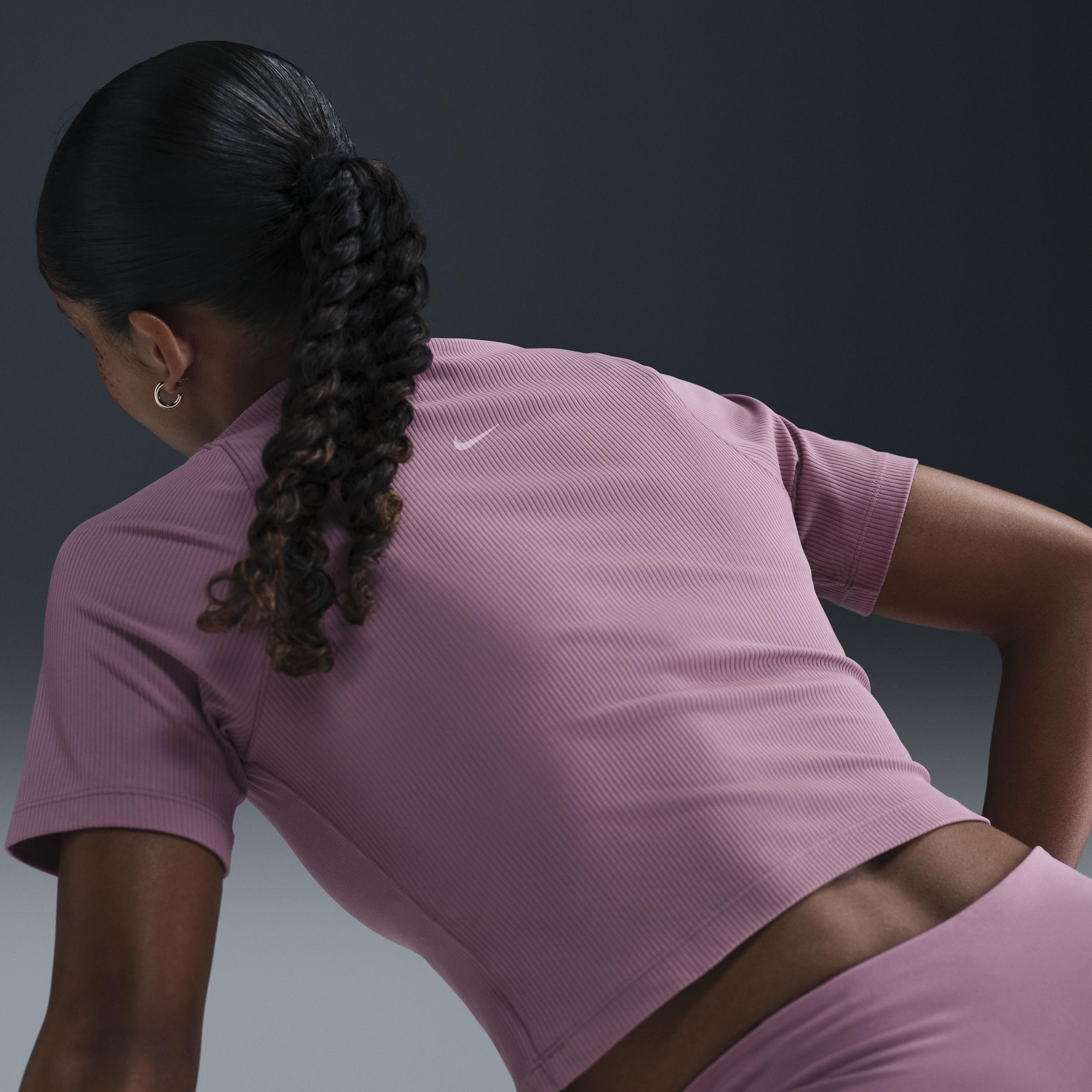 Nike Womens Zenvy Rib Dri-FIT Short-Sleeve Top Product Image