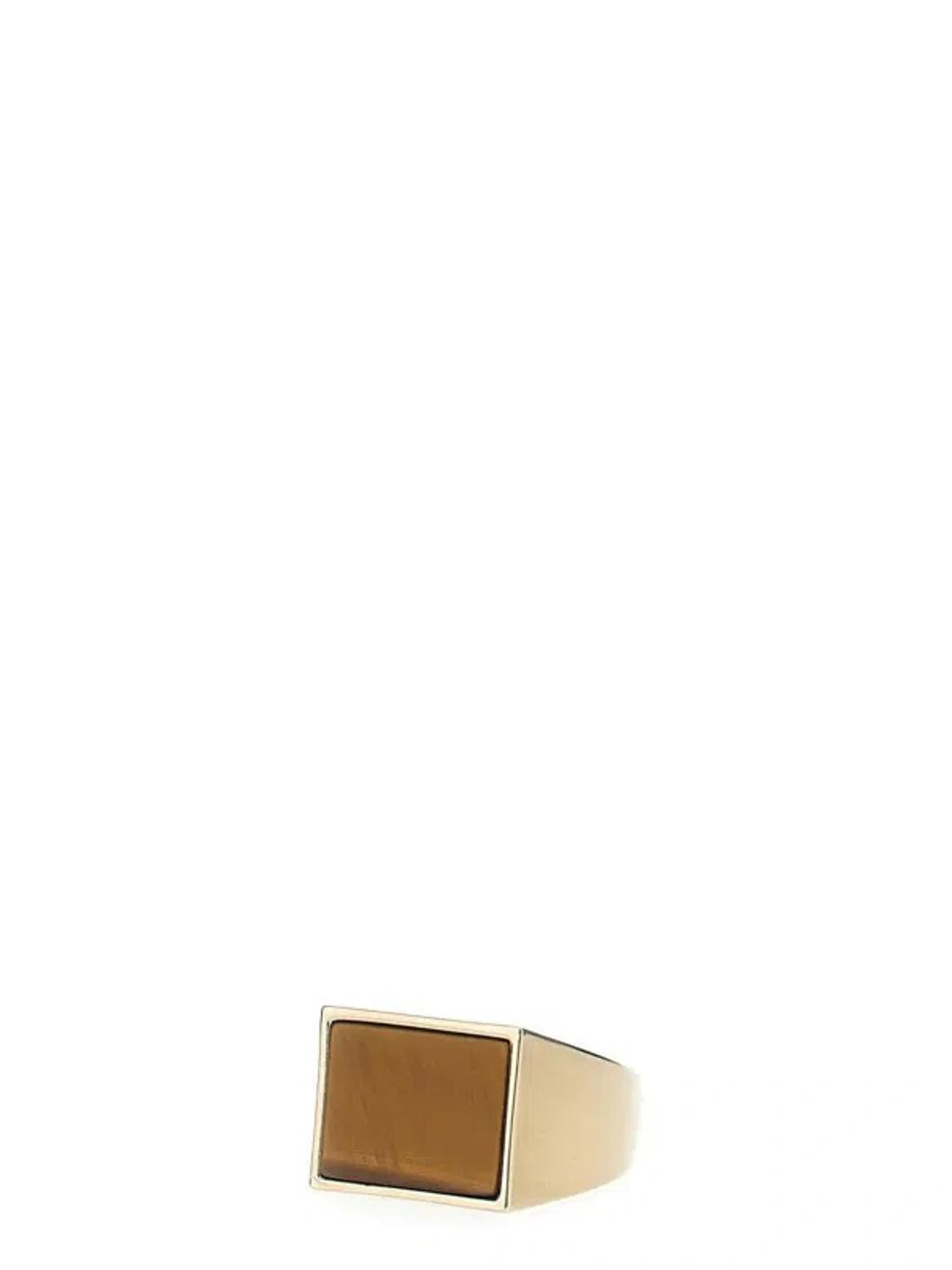 DRIES VAN NOTEN Gold Stone Ring Product Image