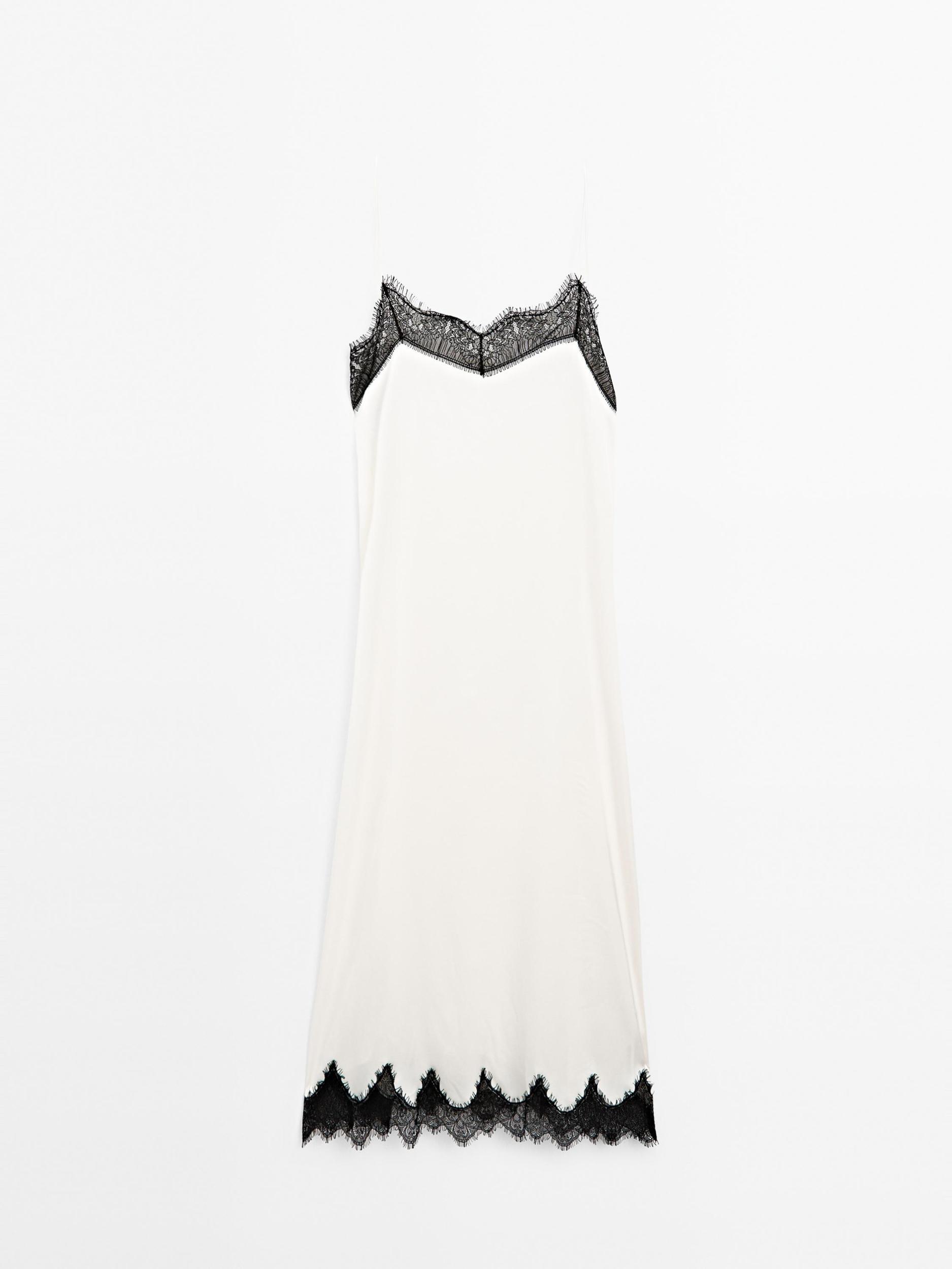 Long contrast camisole dress Product Image