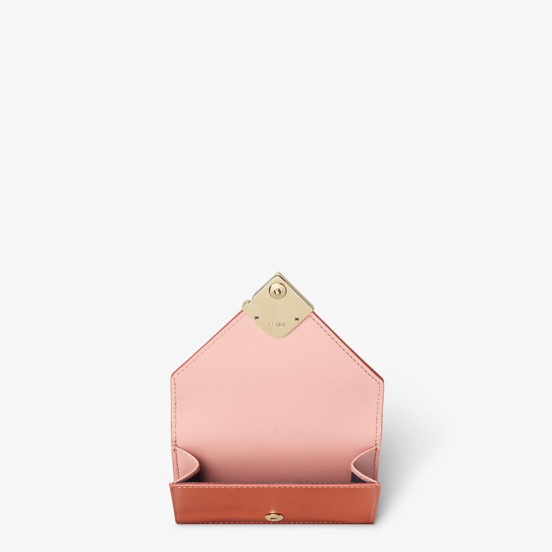 FF Diamonds WalletPink and sienna brown leather wallet Product Image