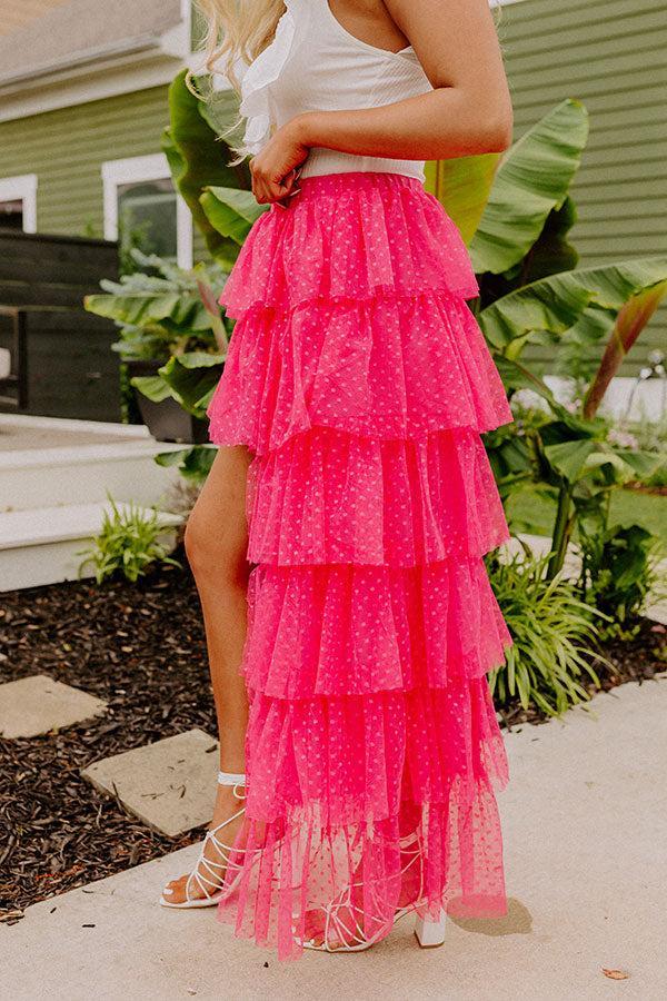 Ideally Yours Tulle High-Low Skirt In Pink Product Image