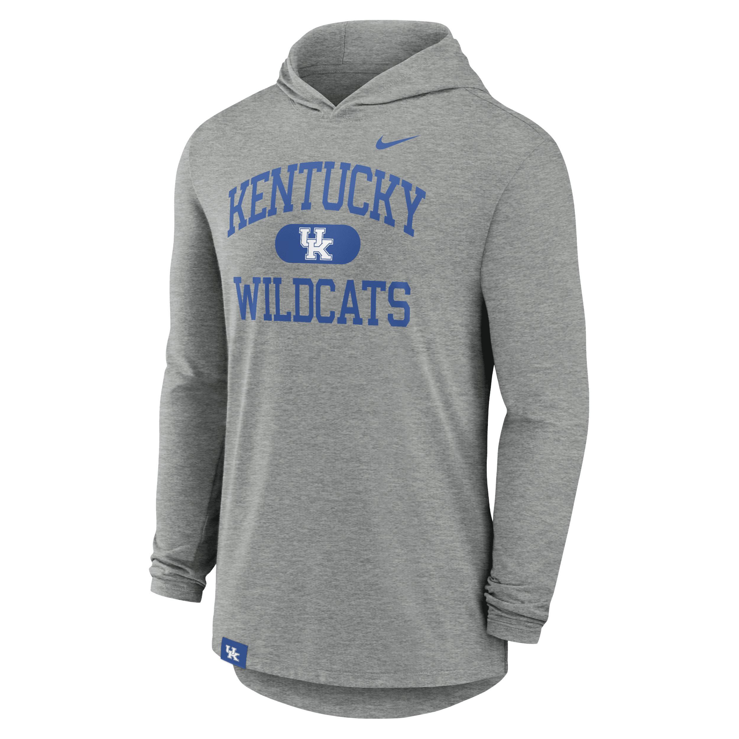 Mens Nike Heather Gray Duke Blue Devils Blitz Hoodie Long Sleeve T-Shirt Product Image