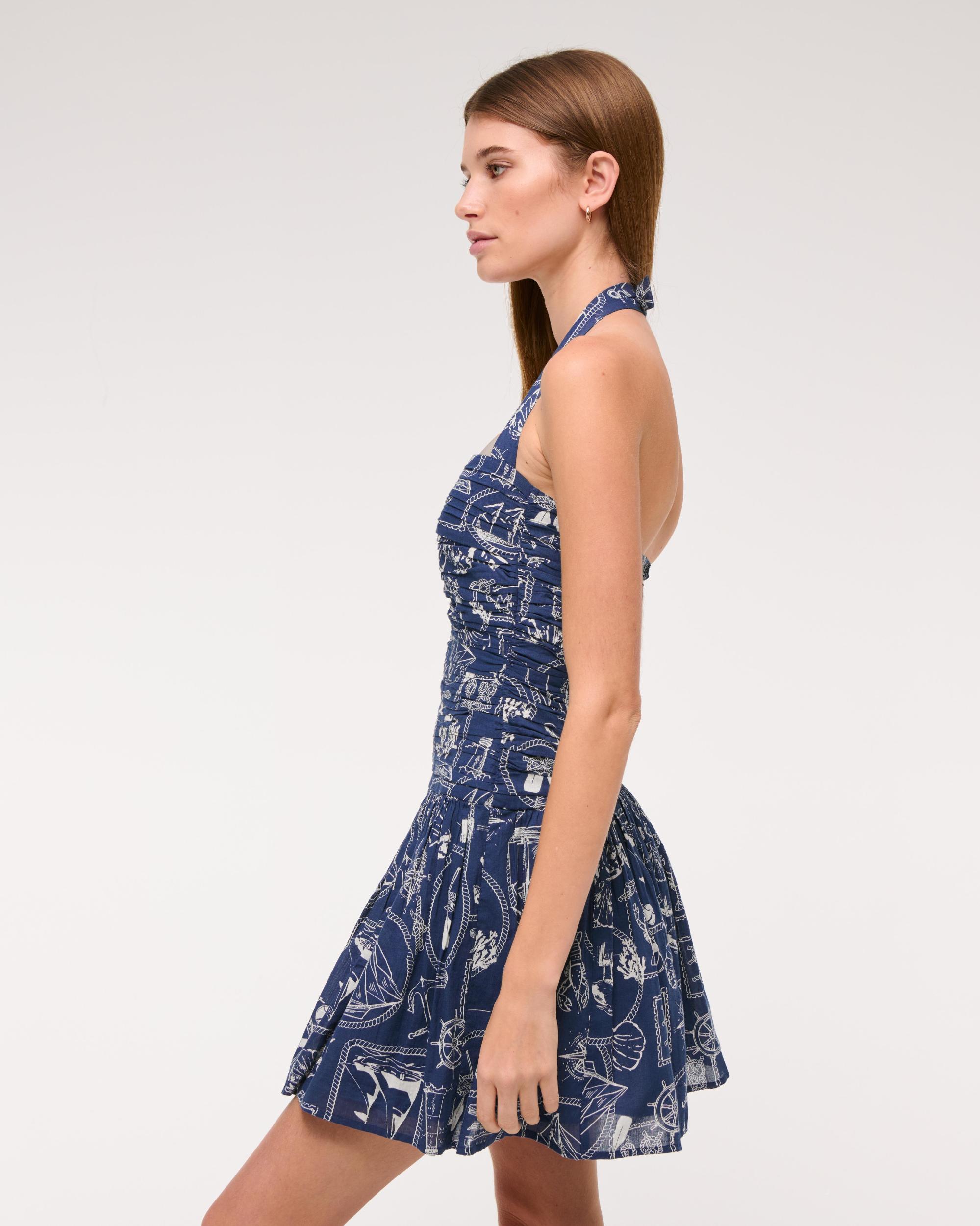 The A&F Emerson Drop-Waist Halter Mini Dress Product Image