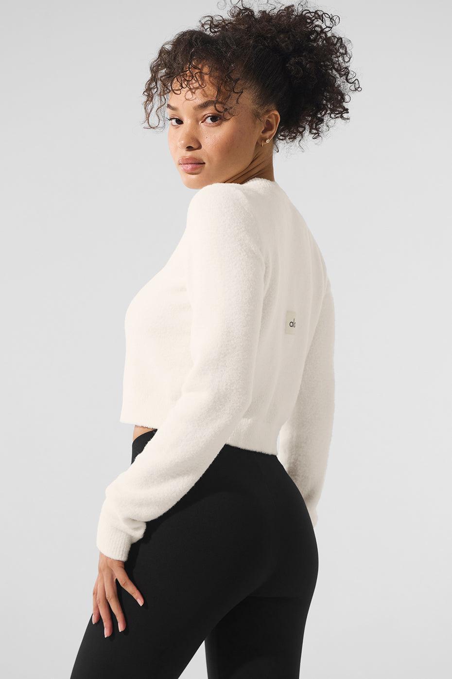 Snuggle Up Sweater Cropped Cardigan - Ivory Female Product Image