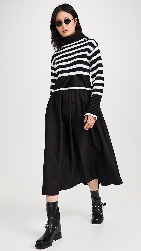 Moon River Long Sleeve Turtleneck Striped Sweater Dress | Shopbop Product Image