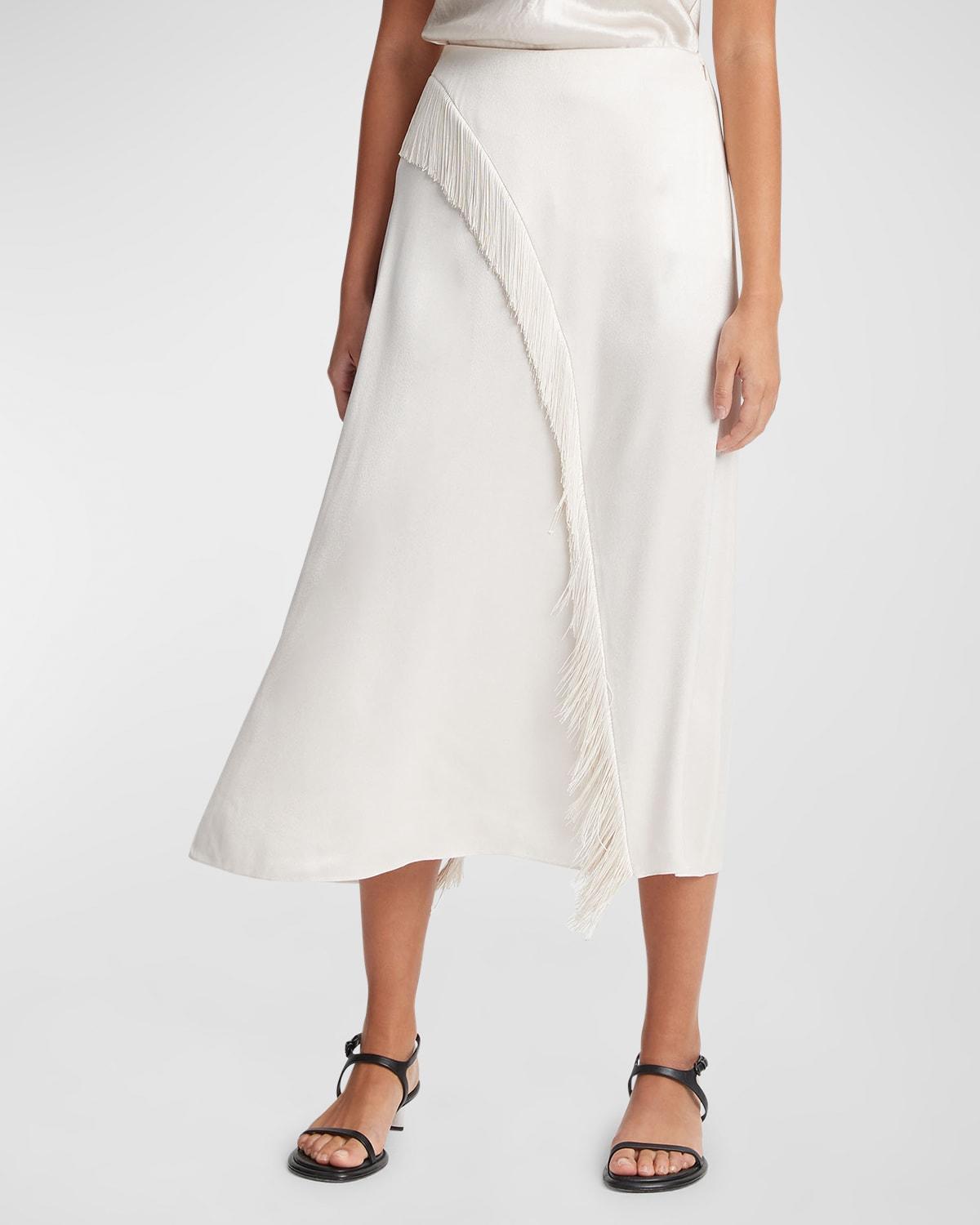 Womens Asymmetric Fringe Midi-Skirt Product Image