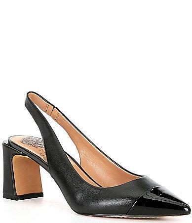 Vince Camuto Hamden Leather Cap Toe Slingback Pumps Product Image