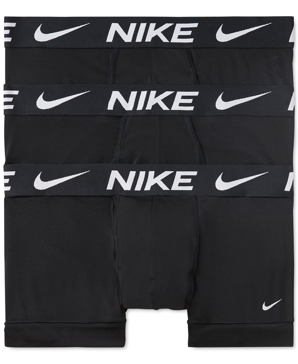Men's Nike Dri-FIT Essential 3-pack Microfiber Trunks, Size: Medium, Nike Logo Grey Black Product Image