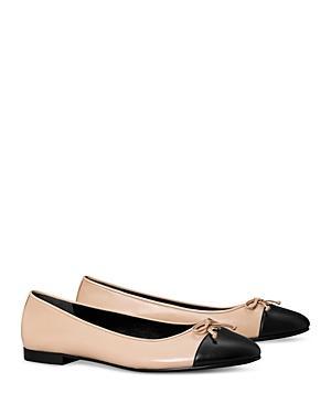 Tory Burch Womens Bow Logo Slip On Ballet Flats Product Image