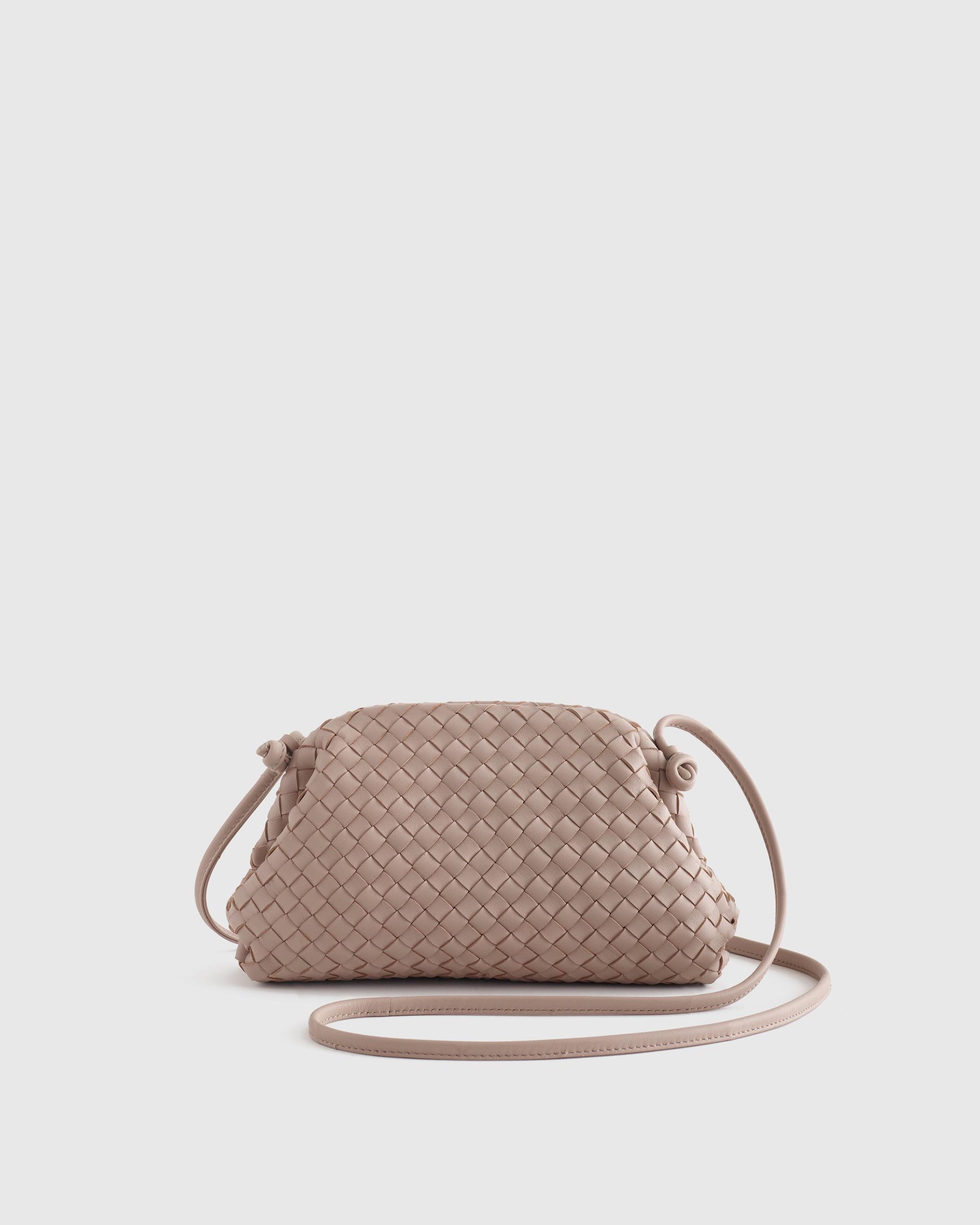 Quince | Women's Italian Leather Handwoven Pouch Crossbody Clutch Product Image