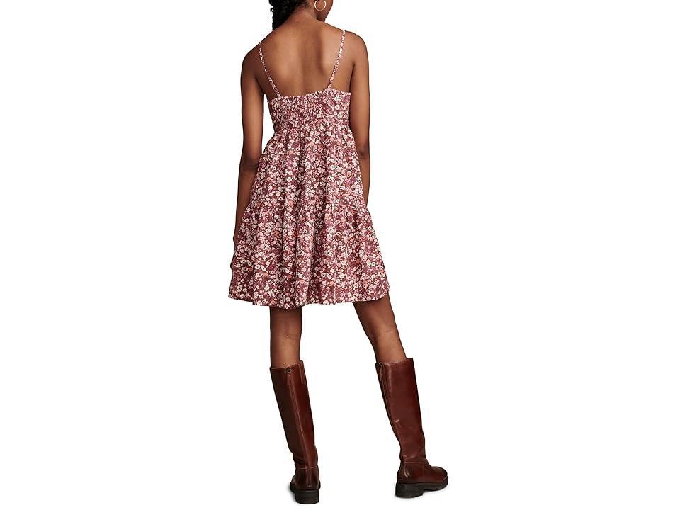 Lucky Brand Printed Pintuck Bodice Mini (Wild Ginger ) Women's Dress Product Image