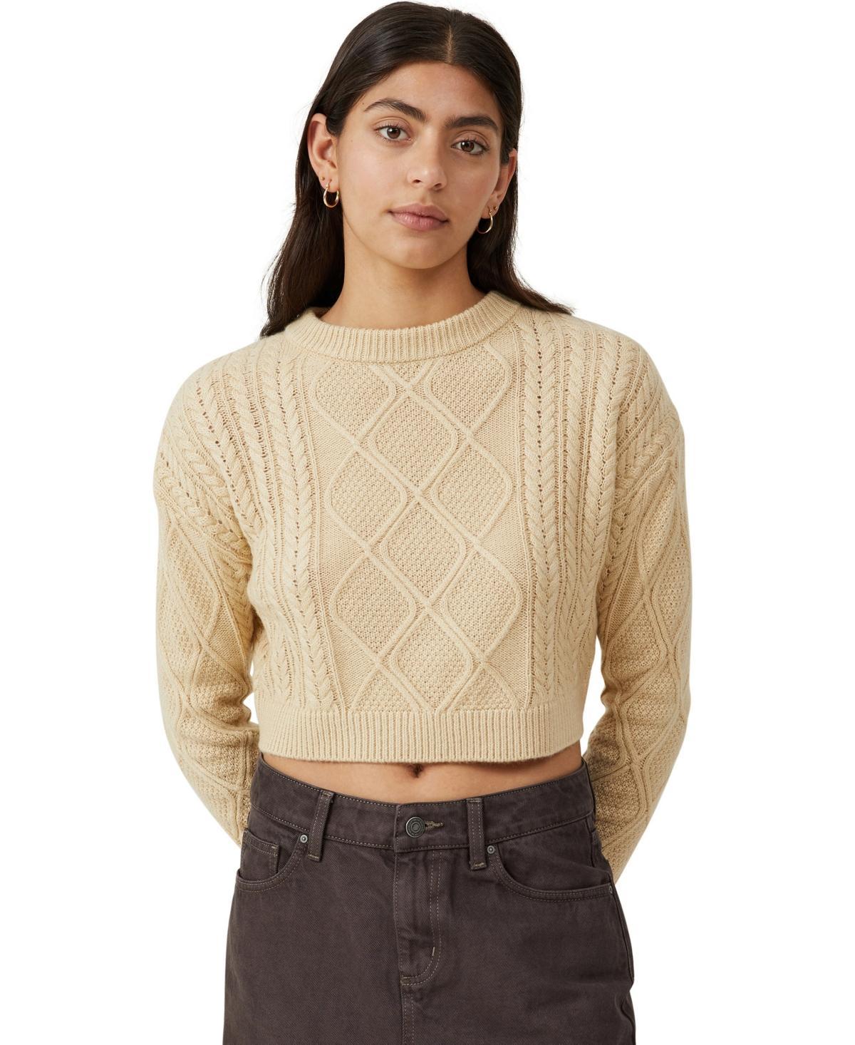 Cotton On ultra crop cable knit pullover Product Image