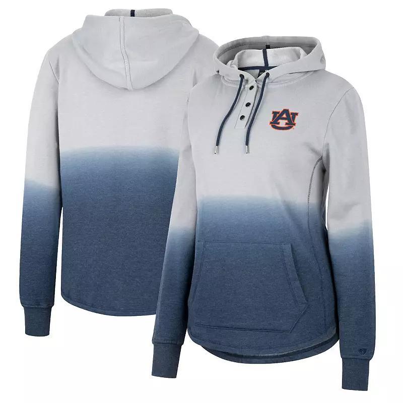 Women's Colosseum Gray/Black Iowa Hawkeyes Aurelia Dip-Dye Quarter-Snap Pullover Hoodie, Size: Small, Grey Product Image