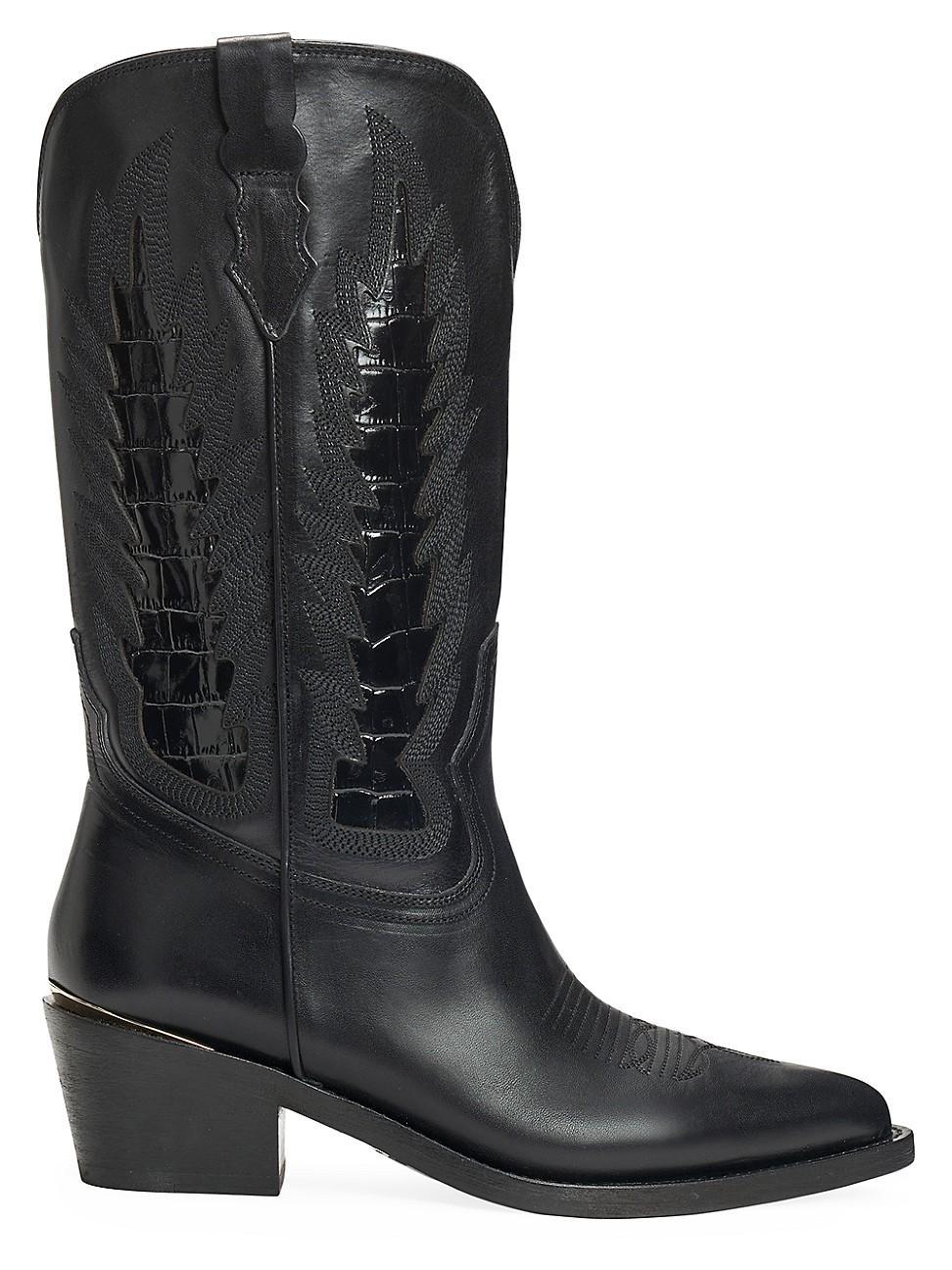 Whitney Mixed Leather Western Boots Product Image