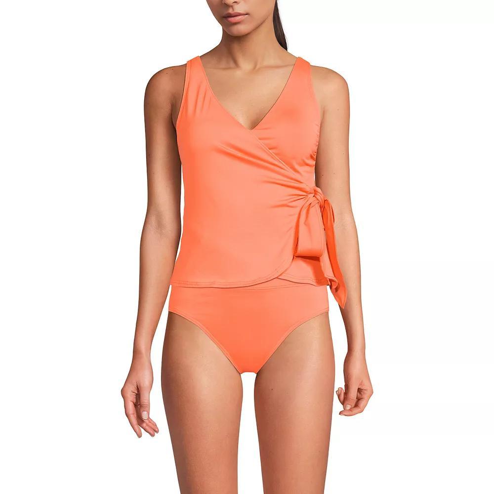 Women's Lands' End V-neck Surplice Tankini Swimsuit Top, Size: 16, Papaya Orange Product Image