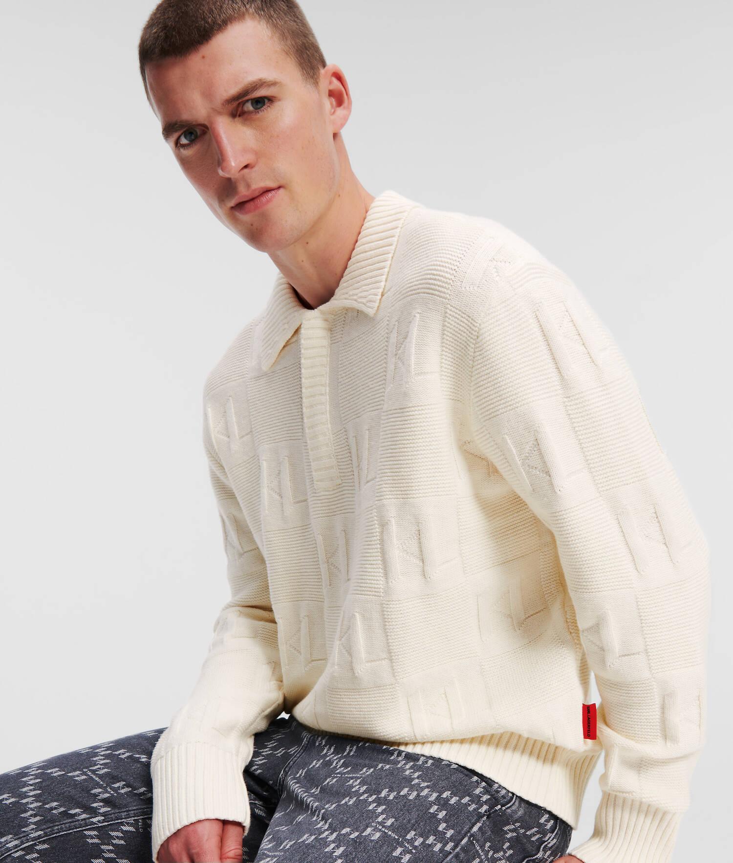 KL MONOGRAM LONG-SLEEVED KNITTED POLO Product Image