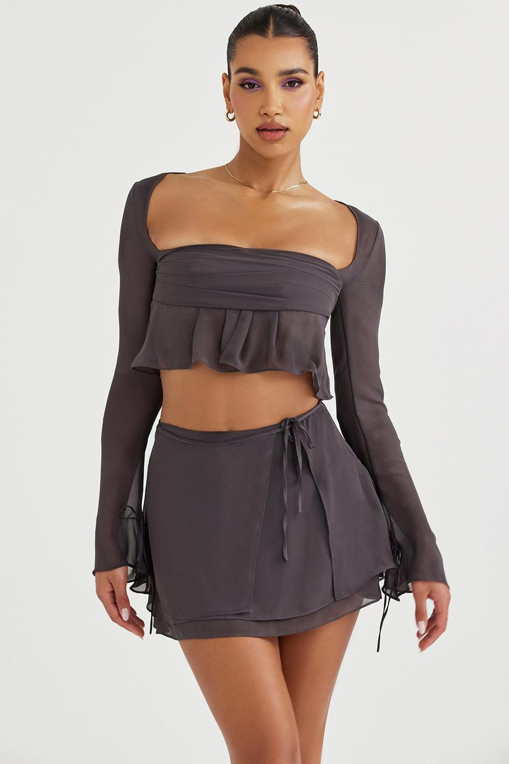 Clarice Shadow Floaty Layered Mini Skirt Product Image