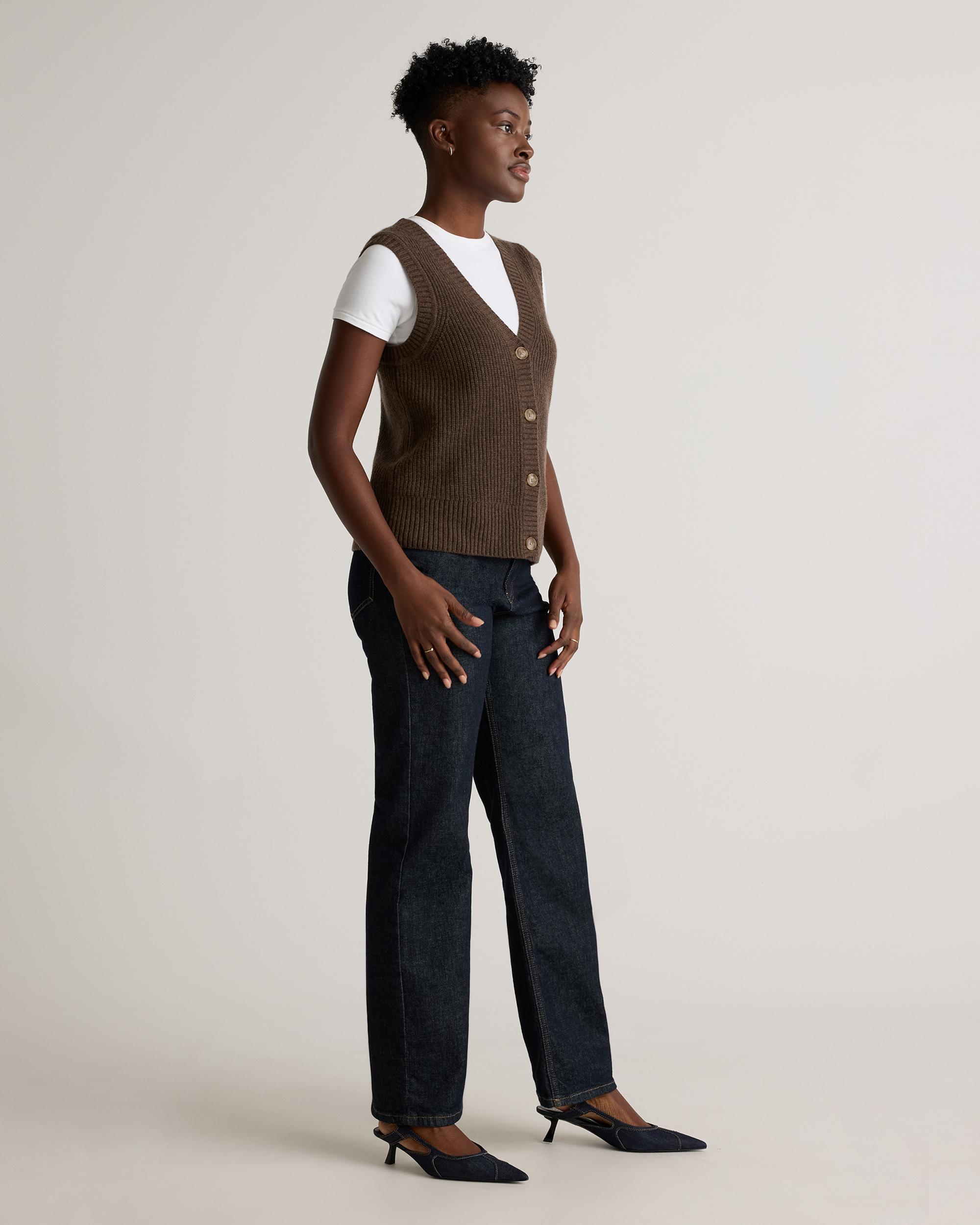Quince | Women's Mongolian Cashmere Fisherman Sweater Vest Product Image