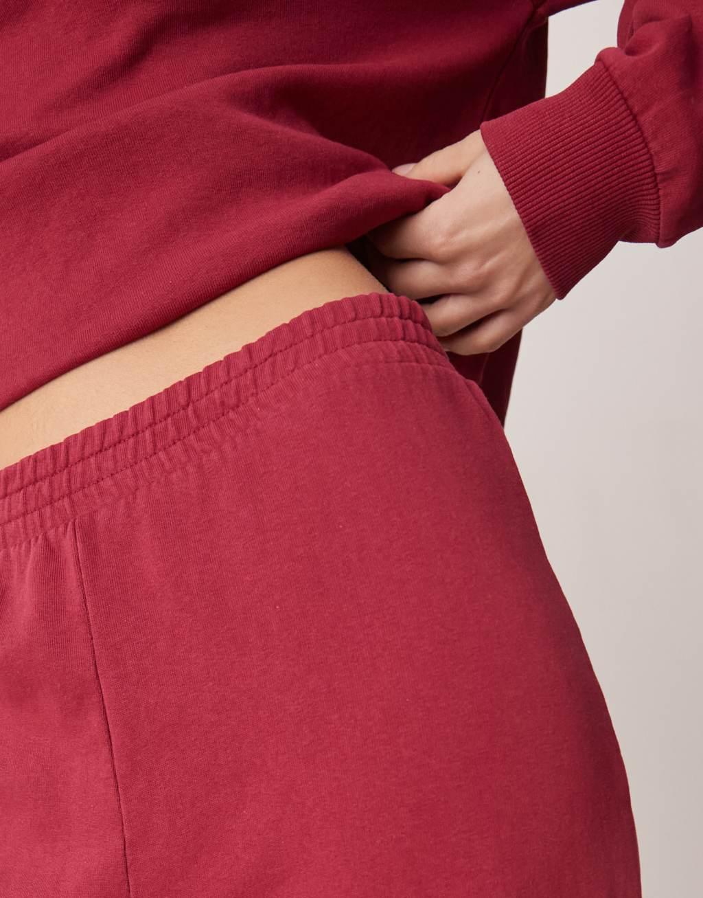 ASOS DESIGN acid wash sweatpants in burgundy - part of a set Product Image