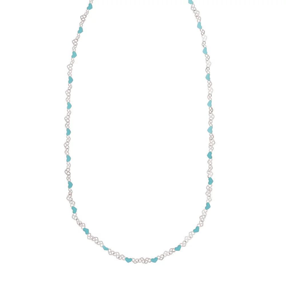 Sterling Silver Blue Enamel Beaded Necklace, Women's, Size: 18" Product Image