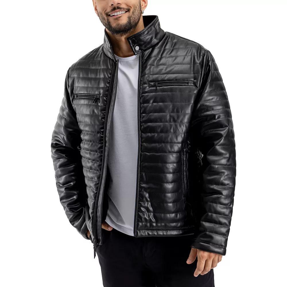 Men's Xray Faux Leather Quilted Jacket, Size: XL, Black Product Image