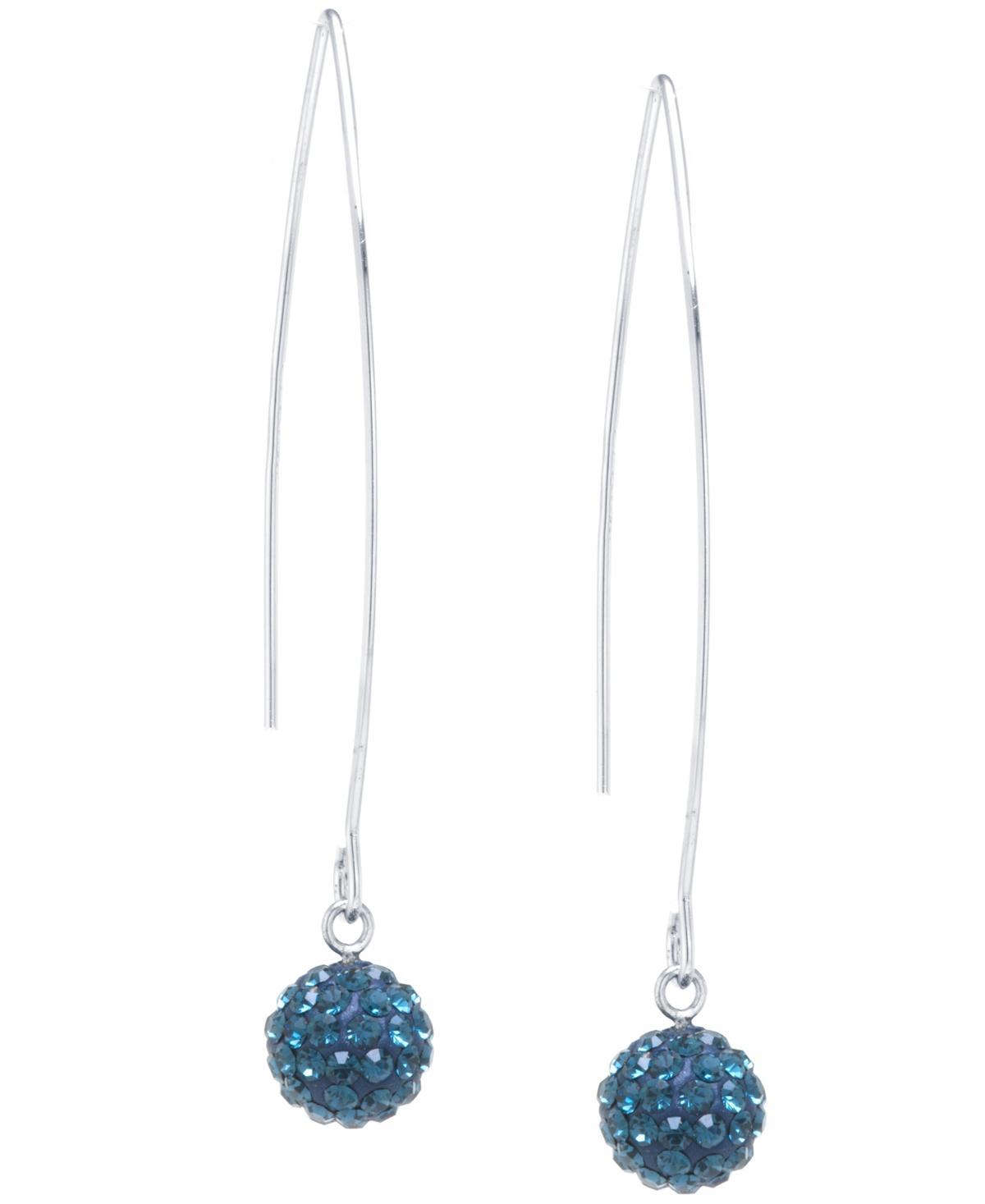 Main and Sterling Sterling Silver Crystal Thread Wire Drop Earrings, Women's, Blue Product Image