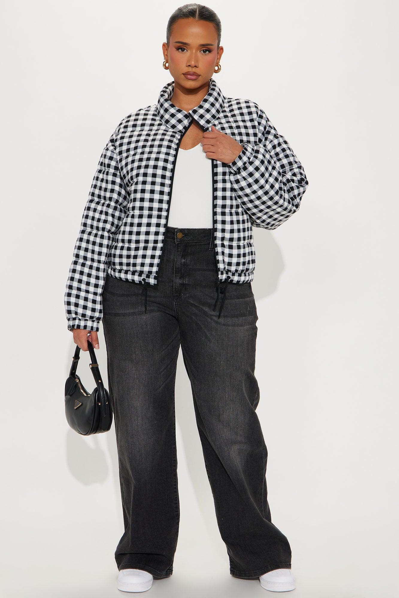Danika Quilted Gingham Jacket - Black/combo Product Image
