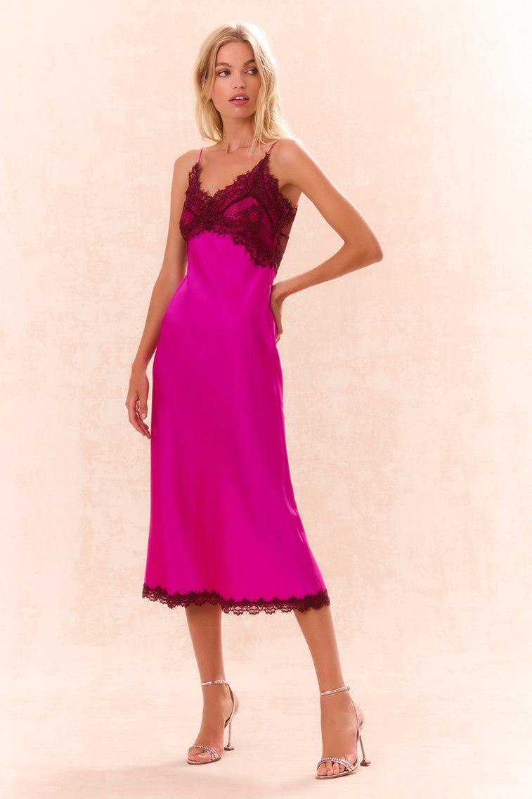 Ameliane Lace-Trimmed Slip Dress - CREAM Product Image