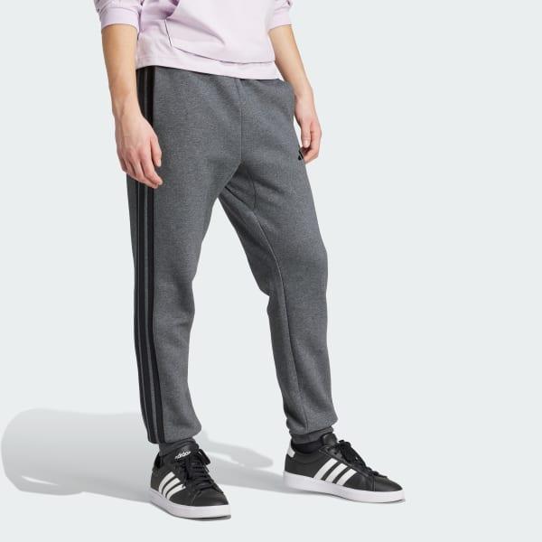 adidas Essentials 3-Stripes Fleece Pants Dark Grey Heather M Mens Product Image