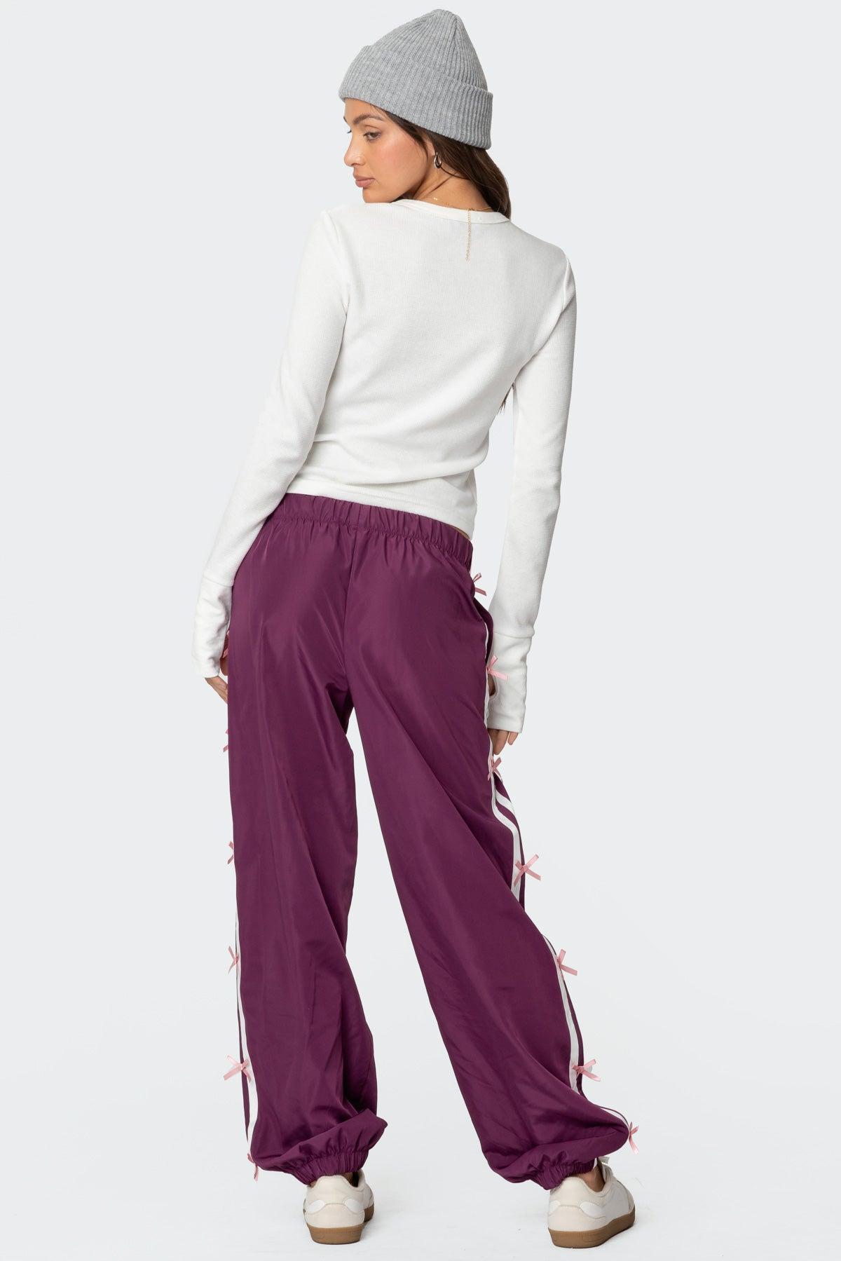 Bow Stripe Nylon Track Pants Product Image