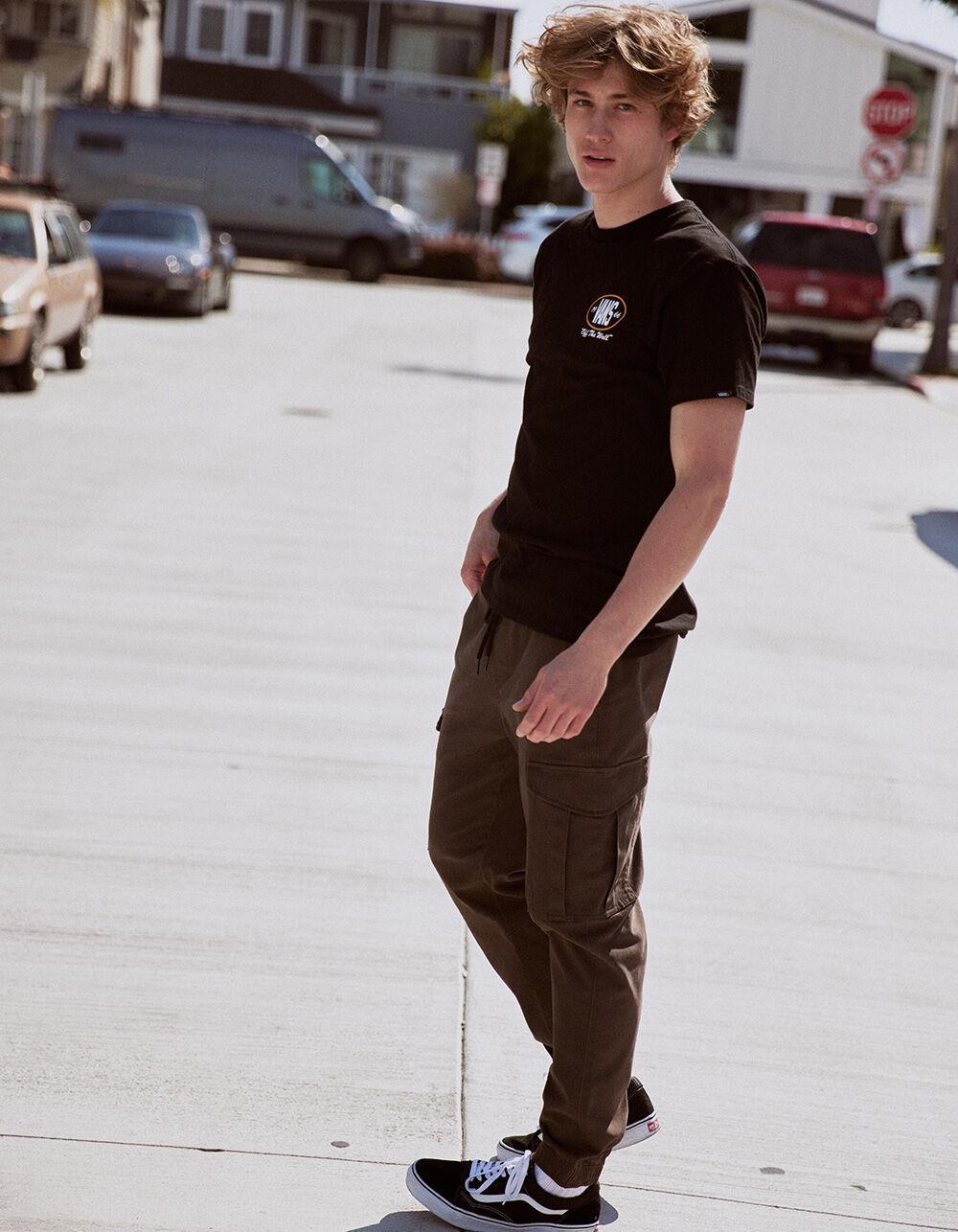 RSQ Mens Twill Cargo Jogger Pants - OLIVE Product Image