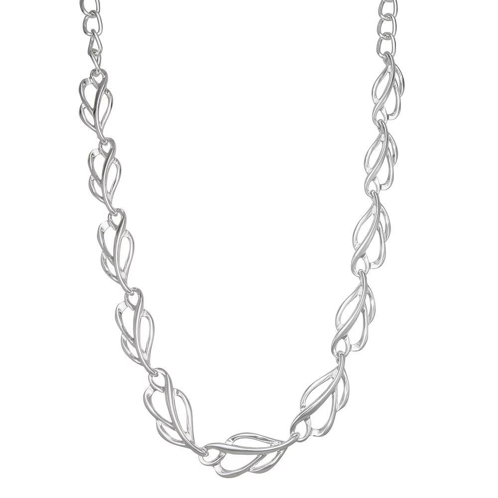 Napier Silver Tone Silver Leaves Collar Necklace, Women's Product Image