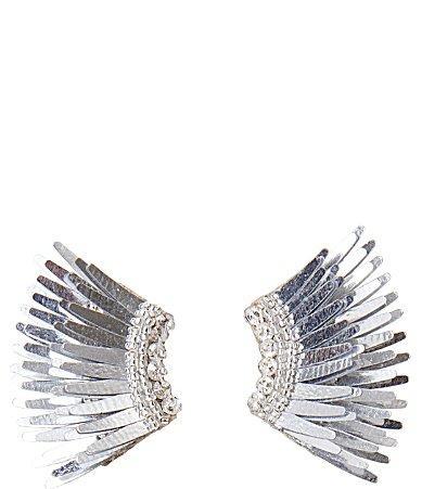 Womens Madeline Rhodium-Plated & Mixed-Media Mini Wing Earrings Product Image