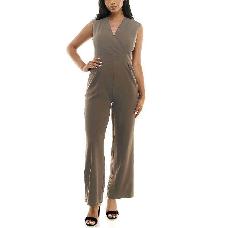 Women's Nina Leonard Surplice Jumpsuit, Size: Small, Blue Product Image