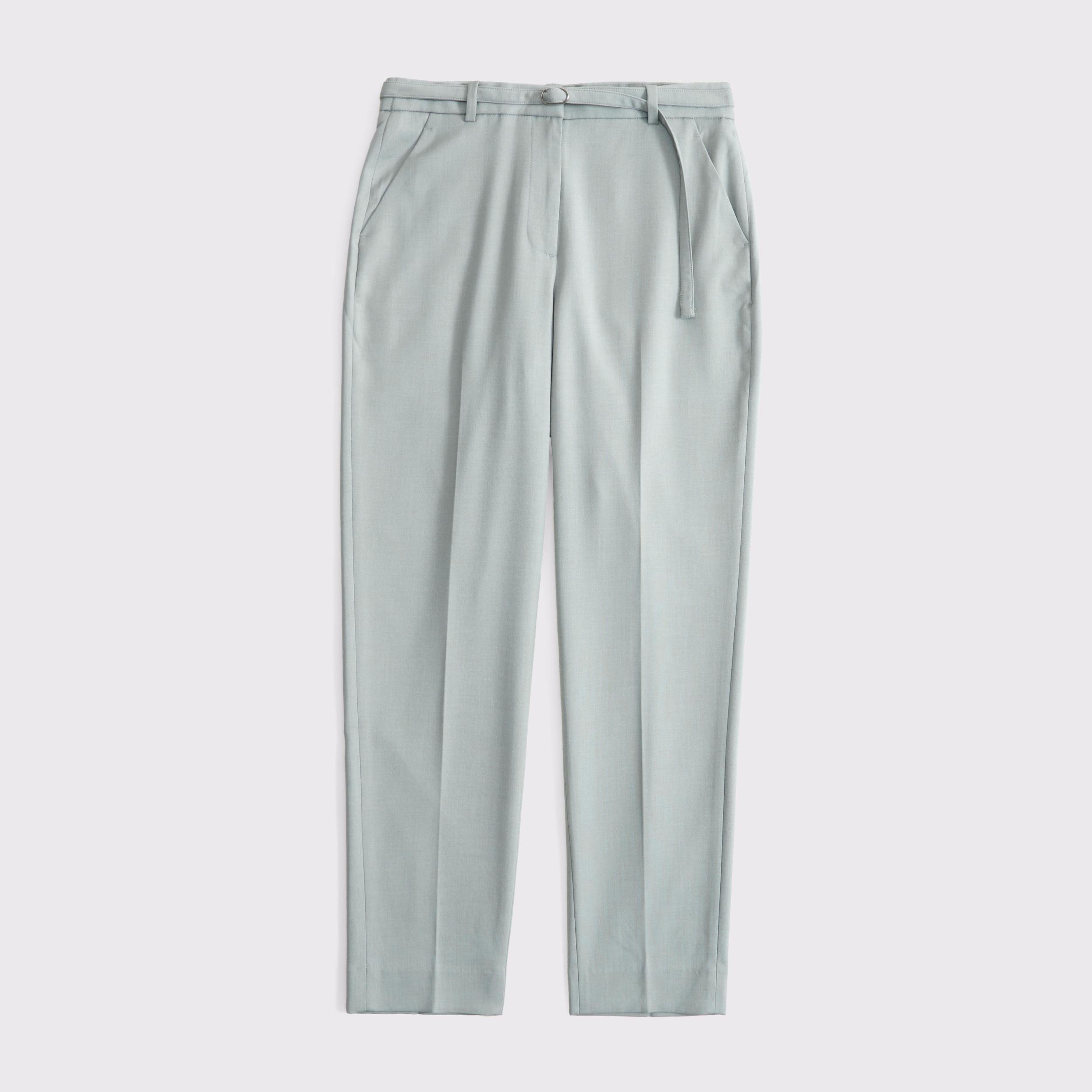 High Rise Belted Ankle Straight Pant Product Image