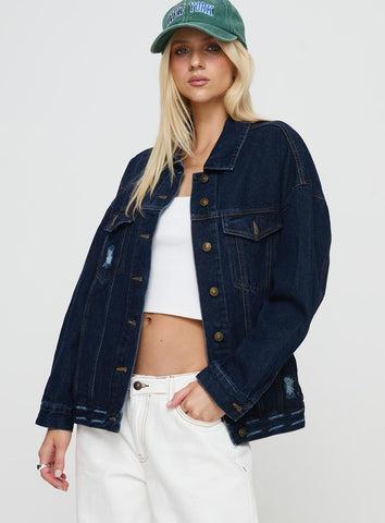 In The World Jacket Blue Denim Product Image