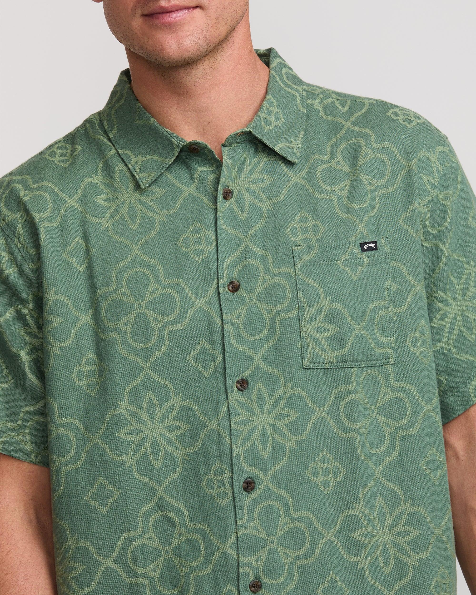 Sundays Jacquard Short Sleeve Shirt - Dark Slate Male Product Image