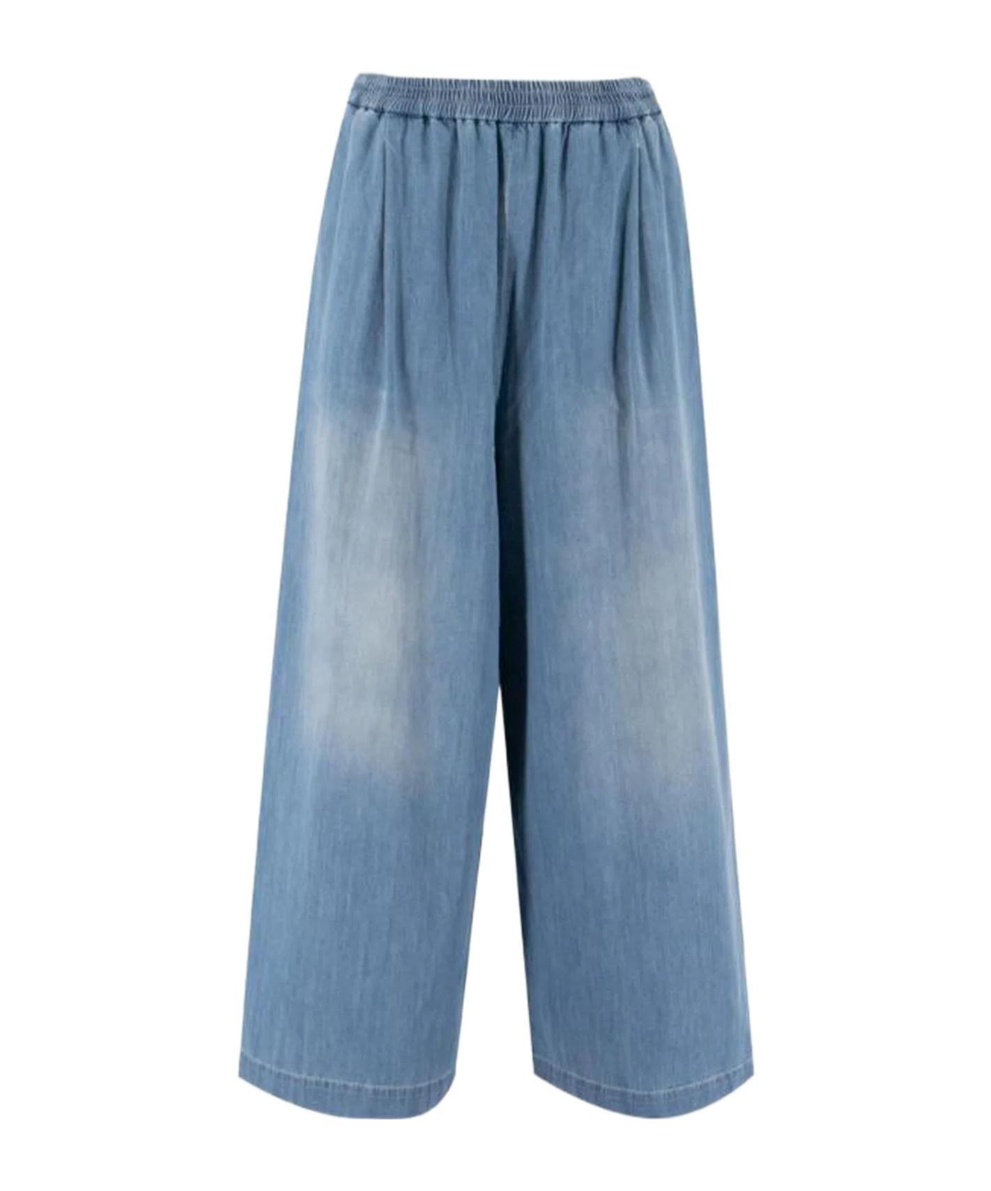 FABIANA FILIPPI Elastic Waist Casual Pants In Blue Product Image