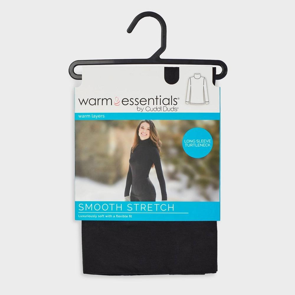 Warm Essentials by Cuddl Duds Womens Smooth Stretch Thermal Turtleneck Top - Black Product Image