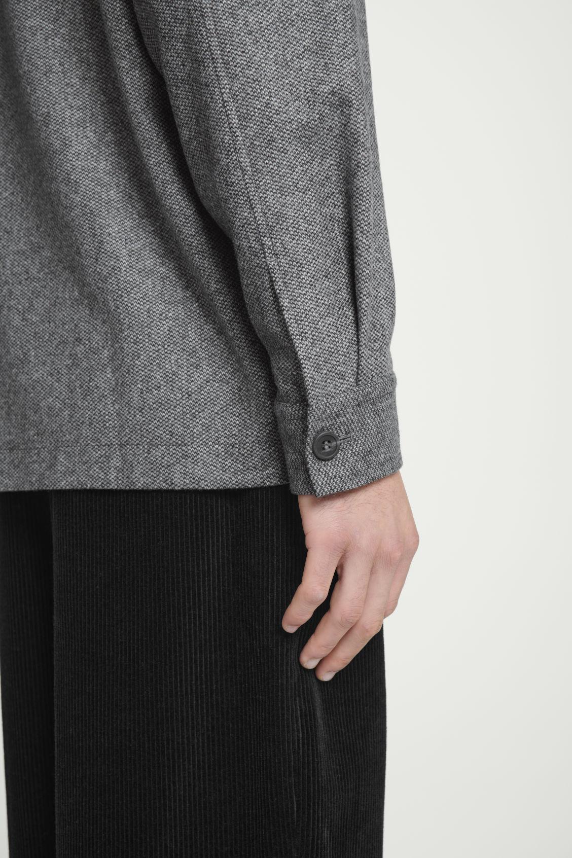 TEXTURED WOOL-BLEND OVERSHIRT Product Image