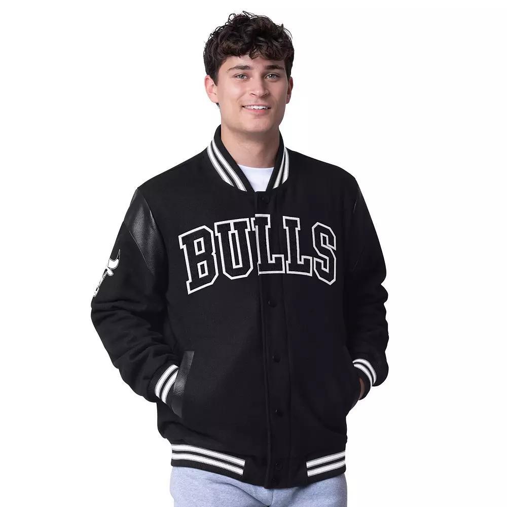 Men's G-III Sports by Carl Banks Black Chicago Bulls Clutch Hitter Full-Snap Varsity Jacket, Size: XL Product Image