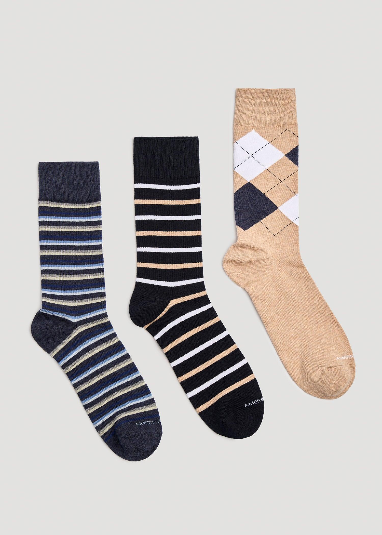 Dress Socks Size 14 to 17 (3-Pack) for Tall Men in Pack E Male Product Image