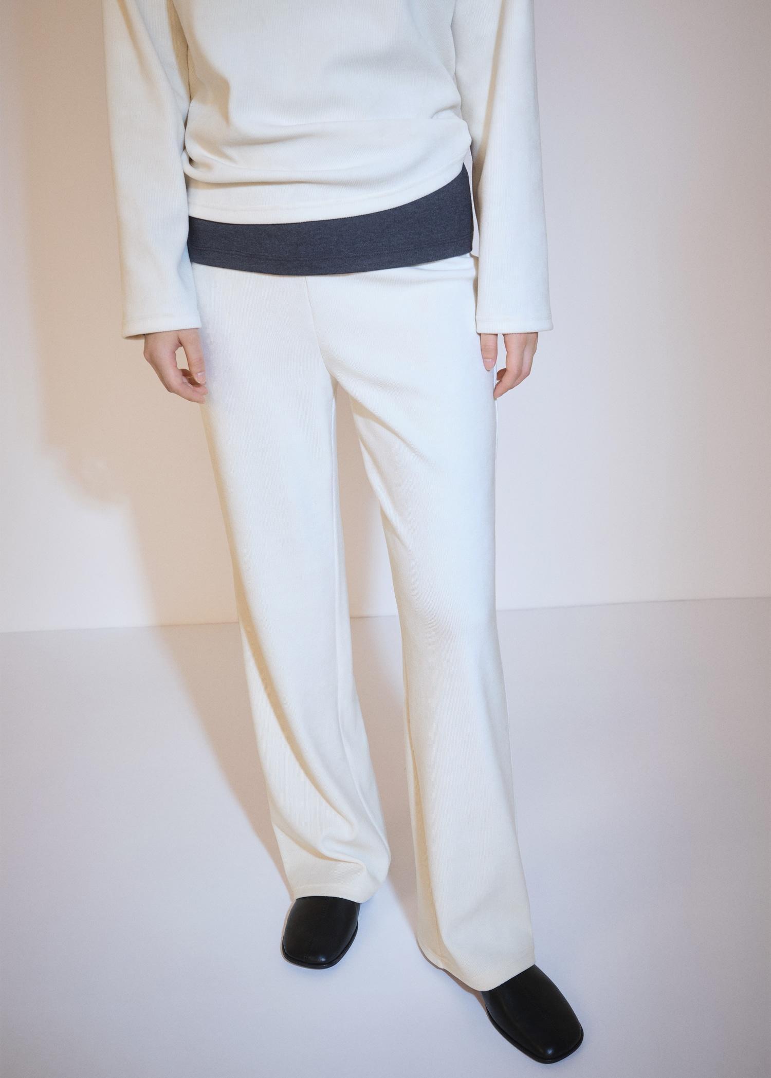 Corduroy straight pants - Women | MANGO USA Product Image