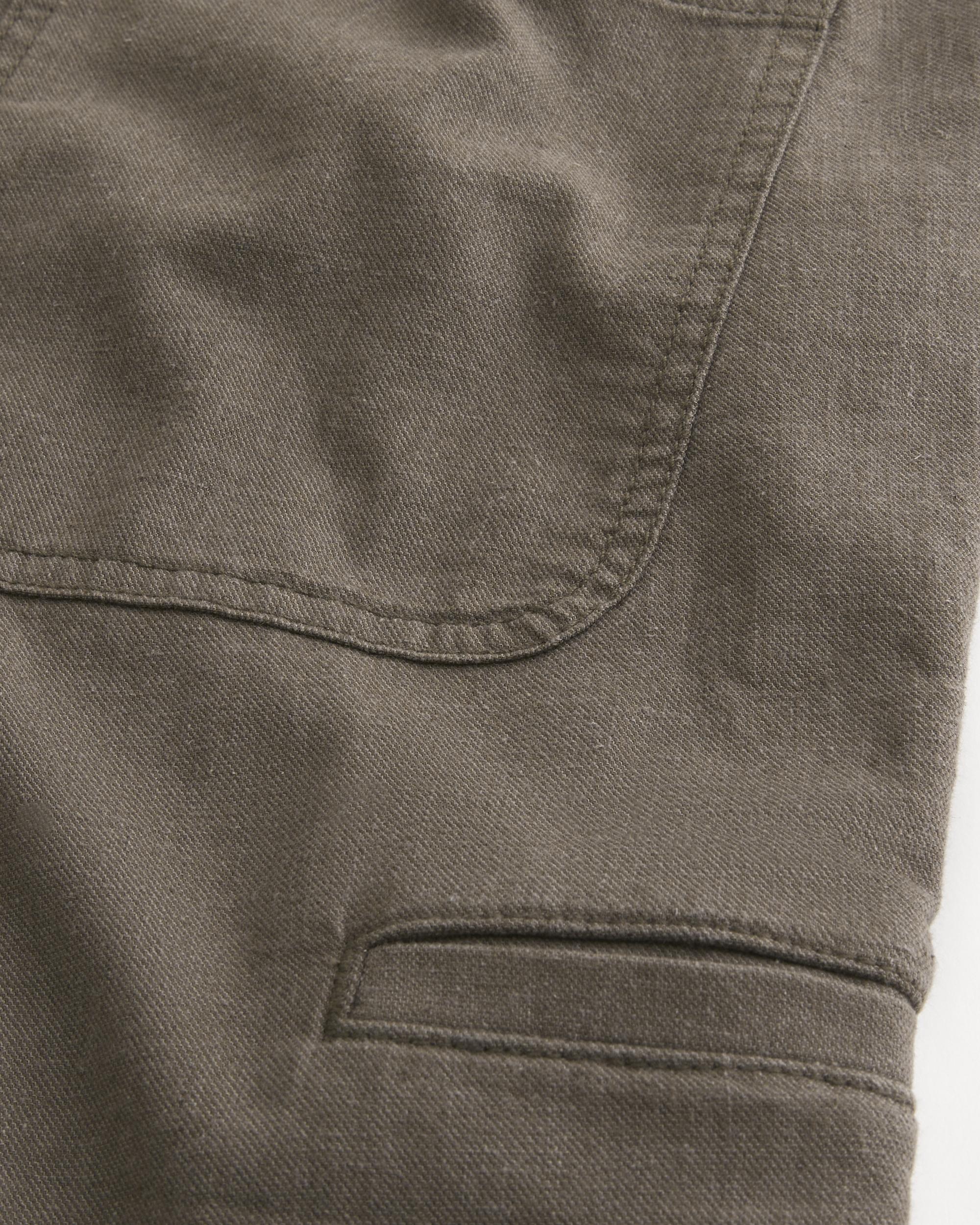 Linen-Blend Baggy Carpenter Pants Product Image