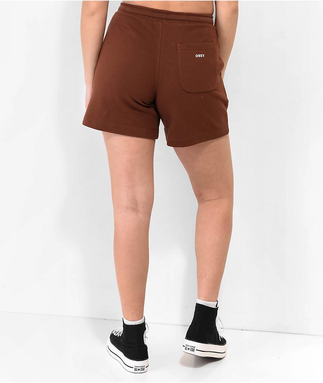 Obey Kori Terry Brown Sweat Shorts Product Image