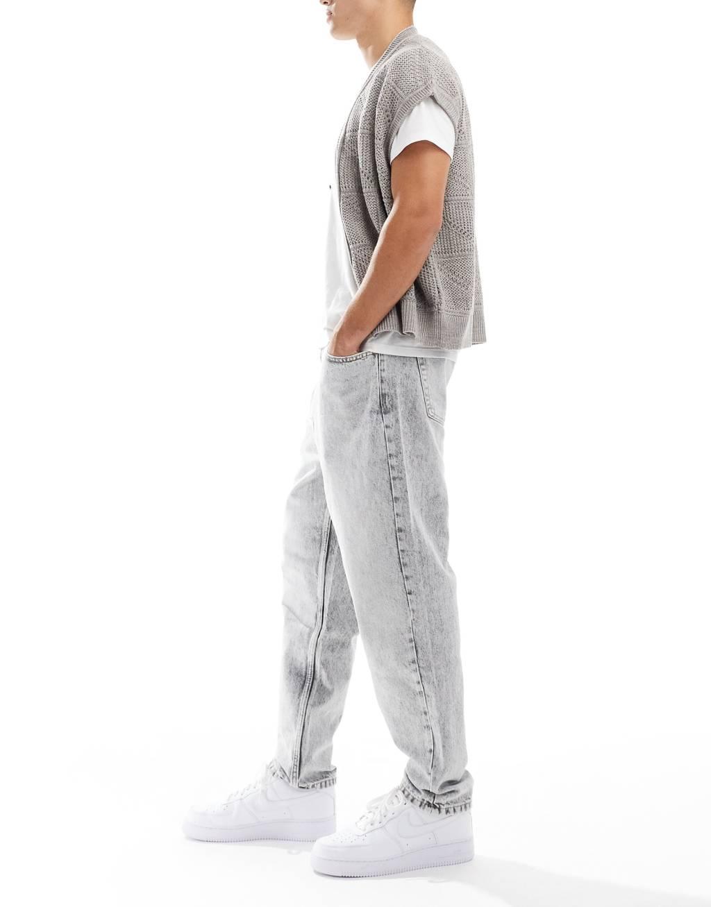 Bershka loose fit jeans in gray Product Image