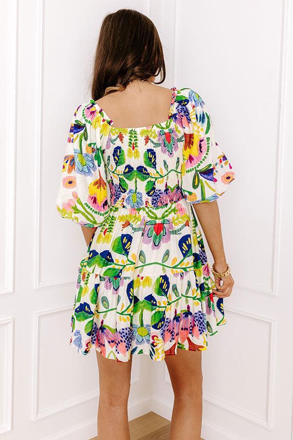 Party On Town Square Floral Smocked Mini Dress Product Image