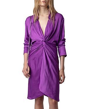 Zadig & Voltaire Rozo Twist Front Satin Dress Product Image