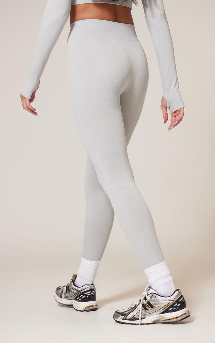 Grey Marl Seamless Gym Leggings Product Image